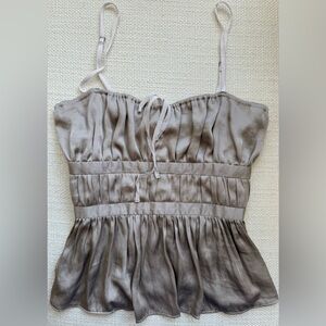 Kimchi Blue Taupe Silk Top